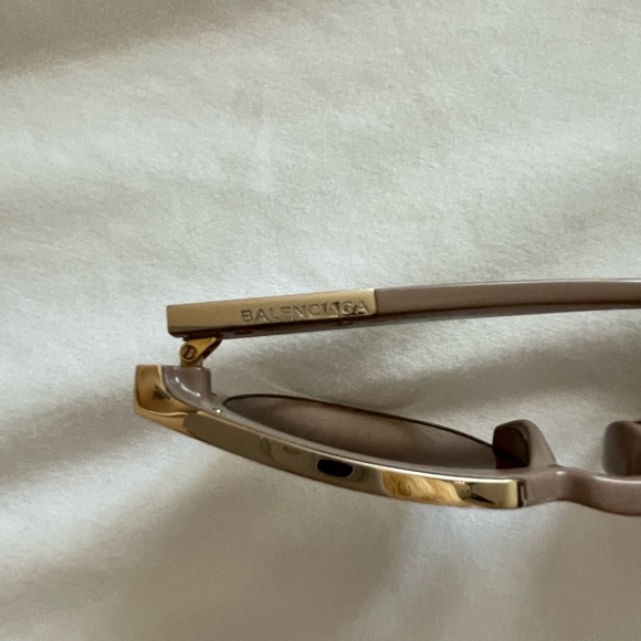 Balenciaga Pink Rose Mauve Blush Creme Gold Rim Sunglasses - Picture 3 of 9